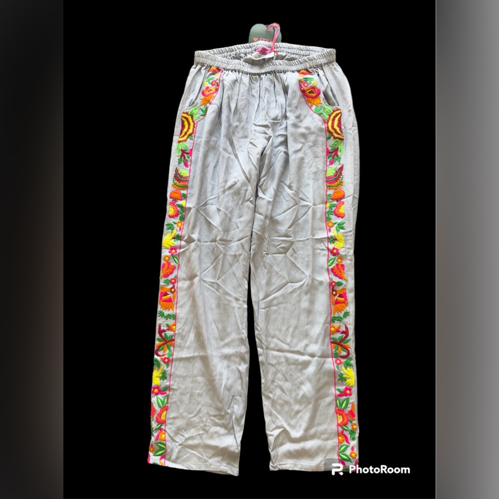Sonia Trussaardi Sepe embroidered pants NWT